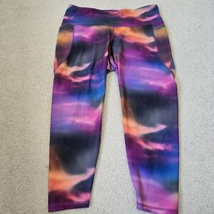 Old Navy Active XXL Multicolor Galaxy Print Leggings Side Pocket High Rise 2X